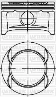 YENMAK Поршень с кольцами і пальцем (размер отв. 73,40 /STD) OPEL ASTRA G 1.4 (4цл.) (Z1, 4XEP Euro 4) для Opel, Vauxhall Yenmak 31-04214-000 фото товару