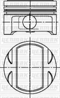 <strong>YENMAK Поршень с кольцами і пальцем (размер отв. 81,60/STD) OPEL OMEGA B 2.5 (6 цил.) (C 2.5XE / X2.5XE V6 24Valve Ecotec) Yenmak 31-04218-000 (фото 1)</strong>