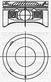 <strong>YENMAK Поршень с кольцами і пальцем CHEVROLET Captiva 2.4 (4цл.) (87,50 /STD) (Z24XE, 2,4 L 140 PS DOCH 16 Valve) Yenmak 31-04232-000 (фото 1)</strong>