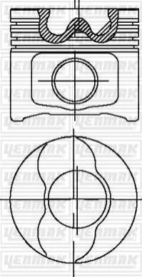 <strong>YENMAK Поршень с кольцами і пальцем (размер отв. 82 / STD) Opel VECTRA C 1.9CDTi (4цл.) (AR 37101, 939 A1.000, M 724 MT 19.Z, M 724 RT 19 /…) Yenmak 31-04281-000 (фото 1)</strong>