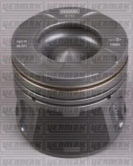 YENMAK Поршень с кольцами і пальцем (размер отв. 69.60/STD) OPEL Astra H 1.3CDTI(199A3000 Multijet Fiat / Opel Ortak motor) для Yenmak 31-04289-000 фото товару