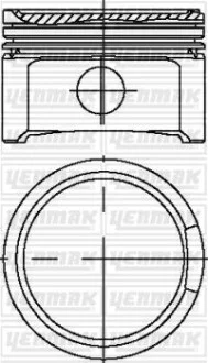 YENMAK Поршень с кольцами і пальцем (размер отв. 81.01 / STD) VW 1.8T 20V (4цл.) (AMB, APP, ARX, ARY, AUM, AUM, AUQ, AVJ, AWM, AWP, …) для Yenmak 31-04299-000 фото товару