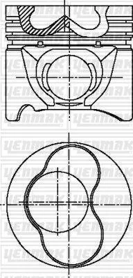 <strong>YENMAK Поршень с кольцами і пальцем (размер отв. 79.51 / STD) VW CADDY 1.9TDI (1-й / 2-й цил !!!) (1Z) Yenmak 31-04301-000 (фото 1)</strong>