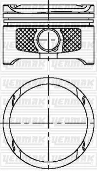<strong>YENMAK Поршень с кольцами і пальцем (размер отв. 76,51/STD) VW GOLF 1.6 16v (4цл.) (BCB) Yenmak 31-04315-000 (фото 1)</strong>