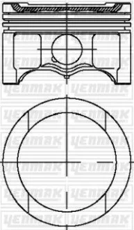 Поршень с кольцами і пальцем (размер отв. 81.01/STD) Caddy 1.6 Golf V/VI 1.6 (4ц.) (BFQ) бензин для Yenmak 31-04316-000 фото товару