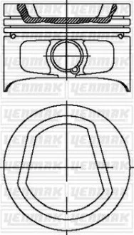 YENMAK Поршень с кольцами і пальцем VW Polo 1.6i (размер отв. 76.51 / STD) (AEE-ALM) для Yenmak 31-04321-000 фото товару