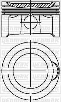 <strong>YENMAK VW Поршень с кольцами і пальцем (размер отв. 82,51 / STD) Passat 2.0 01-, AUDI A6 (4ц) (ALT) Yenmak 31-04327-000 (фото 1)</strong>