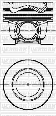 <strong>YENMAK Поршень с кольцами і пальцем (размер отв. 81.01/STD) VW T-V/VI, Amarok, Golf V/VI/Plus, 2.0TDI 05-, AUDI, SKODA, (CBBB) Yenmak 31-04341-000 (фото 1)</strong>