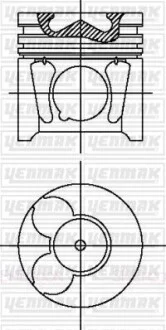 YENMAK Поршень с кольцами і пальцем (размер отв. 85.00/STD) CITROEN Jumper/Berlingo 2.0HDI 99- (RHR (DW10BTED4) FORD Kuga/Focus/C-Max 2.0TDCi 03- (G6DA/G6DB/G6DD) для Peugeot, Citroen, Fiat, Ford Yenmak 31-04497-000 фото товару