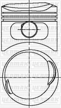<strong>YENMAK Поршень с кольцами і пальцем (размер отв. 84.00/STD) BMW E28 525 i (M 20 B 25 M,E) (6ц.) Yenmak 31-04600-000 (фото 1)</strong>