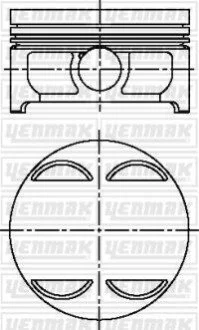 YENMAK Поршень з кільцями і пальцем (размІр отв. 92 / STD) BMW E39 540i, X5 E53 4.4 i (8ц) (M 62 B 44 LEV) для Yenmak 31-04611-000 фото товару