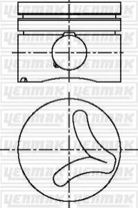 <strong>YENMAK Поршень з кільцями і пальцем (розмір отв. 80,00/STD) BMW 318/325/525/725 2.5 92-, OPEL Omega B 2.5TD (M41, M51 D25WA Turbo, Intercooler) Yenmak 31-04613-000 (фото 1)</strong>