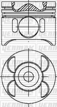 <strong>YENMAK Поршень с кольцами і пальцем (размер отв. 88.01 / STD) (OM 646.986 Euro 4 88/109/129/150 PS) Yenmak 31-04692-000 (фото 1)</strong>