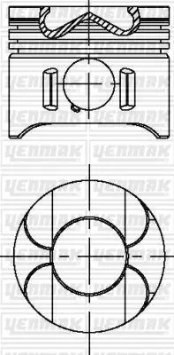 <strong>YENMAK Поршень с кольцами і пальцем (размер отв. 88.00/STD) DB W202/W210/W211 2.2CDI (OM 611/ 960-961-980 EURO 3) Yenmak 31-04696-000 (фото 1)</strong>