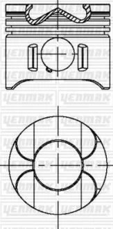 YENMAK Поршень с кольцами і пальцем (размер отв. 88.00/STD) DB W202/W210/W211 2.2CDI (OM 611/ 960-961-980 EURO 3) для Yenmak 31-04696-000 фото товару