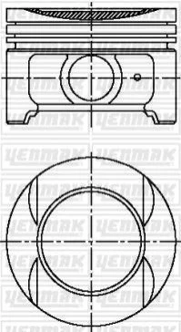 <strong>YENMAK Поршень з кільцями і пальцем (размер отв. 83 / STD) CITROEN Xsantia/Xsara 1.8i, PEUGEOT 306/406 1,8і (XU7 JP 4, LFY) Yenmak 31-04924-000 (фото 1)</strong>