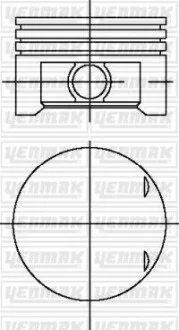 YENMAK Поршень с кольцами і пальцем (размер отв. 75 / STD) (D16 VTEC) бензин для Yenmak 39-03969-000 фото товару