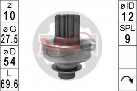 Бендікс стартера для ZEN ZN1705 фото товару