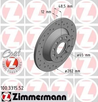 <strong>Диск гальмівний SPORT Z ZIMMERMANN 100.3315.52 (фото 1)</strong>