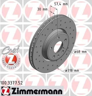 <strong>Диск гальмівний SPORT Z ZIMMERMANN 100337752 (фото 1)</strong>