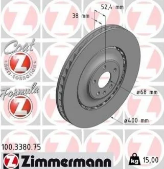 Диск тормозной для ZIMMERMANN 100.3380.75 фото товара