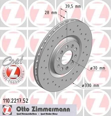 <strong>Диск гальмівний SPORT Z ZIMMERMANN 110221752 (фото 1)</strong>