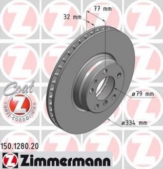 Диск гальмівний ZIMMERMANN 150.1280.20 фото товару