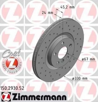 Диск тормозной SPORT Z для ZIMMERMANN 150293052 фото товара