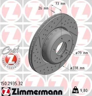 Диск гальмівний для Toyota, BMW ZIMMERMANN 150.2935.32 фото товару