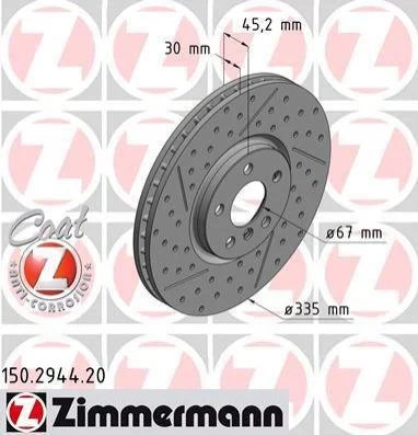 <strong>Диск гальмівний ZIMMERMANN 150.2944.20 (фото 1)</strong>