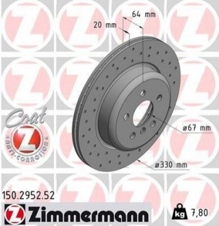 Диск гальмівний SPORT Z лівий ZIMMERMANN 150295252 фото товару