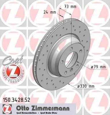 <strong>Диск гальмівний ZIMMERMANN 150.3428.52 (фото 1)</strong>