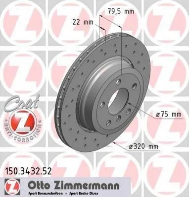 <strong>Диск гальмівний ZIMMERMANN 150.3432.52 (фото 1)</strong>