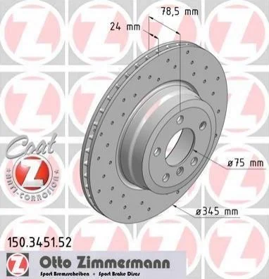 <strong>Диск гальмівний SPORT Z ZIMMERMANN 150.3451.52 (фото 1)</strong>