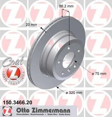 <strong>Диск гальмівний ZIMMERMANN 150.3466.20 (фото 1)</strong>
