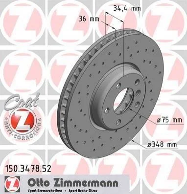<strong>Диск гальмівний ZIMMERMANN 150.3478.52 (фото 1)</strong>