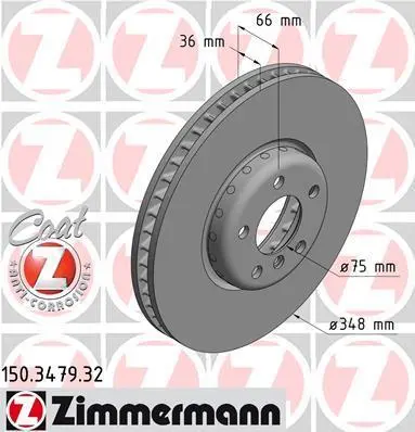 <strong>Диск гальмівний ZIMMERMANN 150.3479.32 (фото 1)</strong>