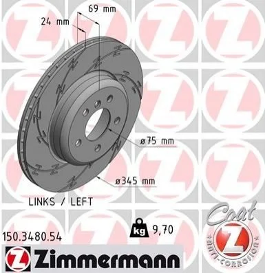<strong>Диск гальмівний ZIMMERMANN 150.3480.54 (фото 1)</strong>
