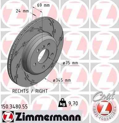 <strong>Диск гальмівний ZIMMERMANN 150.3480.55 (фото 1)</strong>
