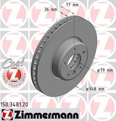 <strong>Диск гальмівний ZIMMERMANN 150.3481.20 (фото 1)</strong>