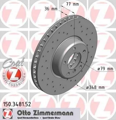 <strong>Диск гальмівний ZIMMERMANN 150.3481.52 (фото 1)</strong>
