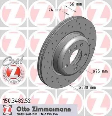 <strong>Диск гальмівний ZIMMERMANN 150.3482.52 (фото 1)</strong>