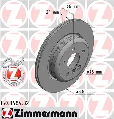 <strong>Диск гальмівний ZIMMERMANN 150.3484.32 (фото 1)</strong>
