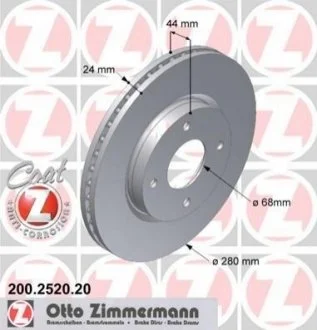 Диск гальмівний для ZIMMERMANN 200.2520.20 фото товару