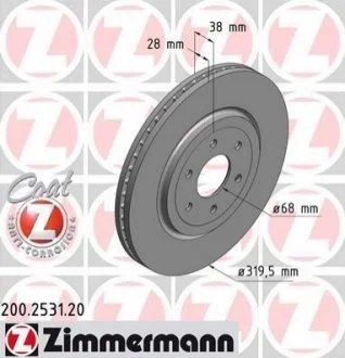 Диск гальмівний Coat Z для ZIMMERMANN 200253120 фото товару