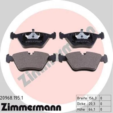 <strong>Колодки гальмівні дискові ZIMMERMANN 20968.195.1 (фото 1)</strong>