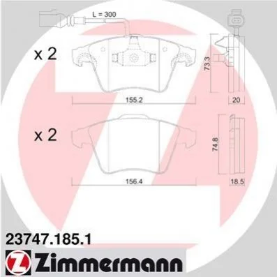 <strong>Колодки гальмівні дискові, к-кт ZIMMERMANN 237471851 (фото 1)</strong>