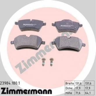 Колодки гальмівні дискові, к-кт для Mini ZIMMERMANN 239841801 фото товару
