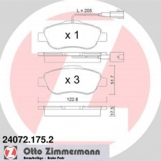 Колодки гальмівні дискові ZIMMERMANN 24072.175.2