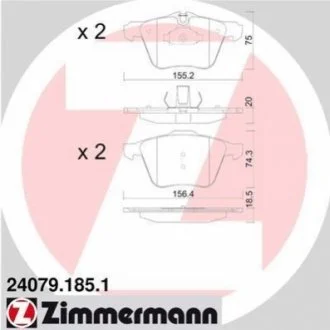 Колодки тормозные дисковые, к-кт для ZIMMERMANN 240791851 фото товара